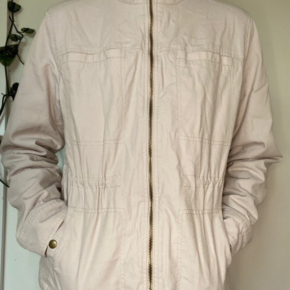 Cream Old Navy Fur Lined Cinchable Coat Small - Picture 7 of 8